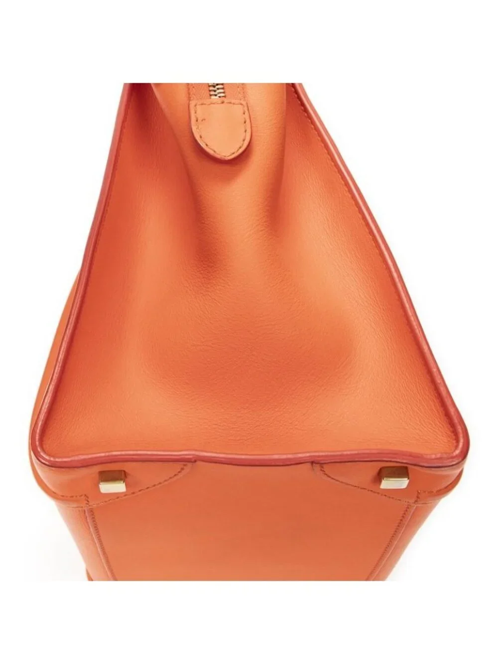 Celine Mini Luggage Orange Calfskin Leather Shoulder Bag - Picture 8 of 10